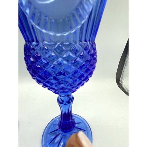 George Washington Fostoria Avon Bicentennial Wine Goblets (Set of 2) Cobalt Blue - Picture 4 of 11